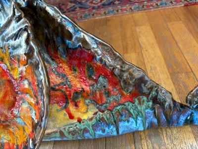 Italian Glazed Terracotta Fish Sculpture