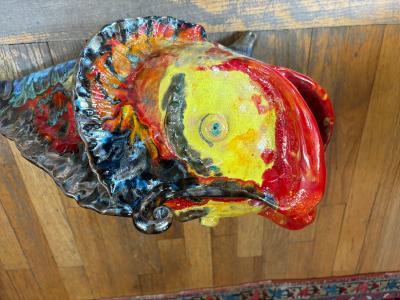 Italian Glazed Terracotta Fish Sculpture