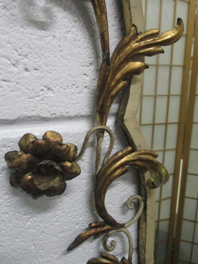 Italian Gold Leaf Mirror with Floral Motif