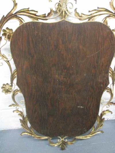Italian Gold Leaf Mirror with Floral Motif