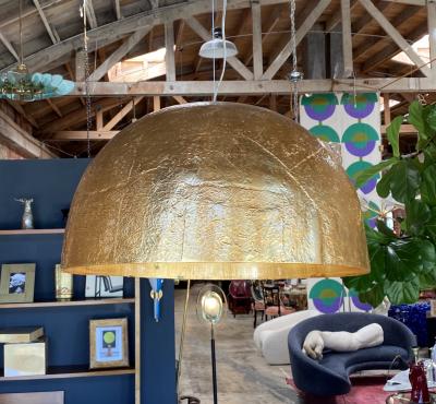Italian Gold Leaf Resin Cupola Chandelier