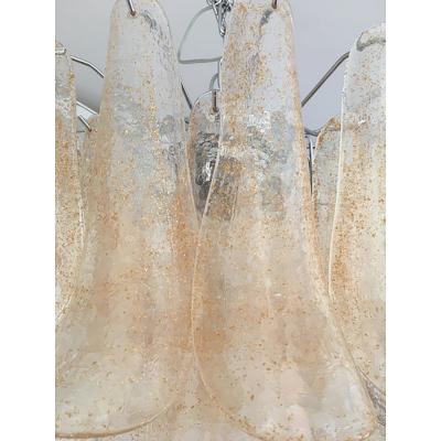 Italian Gold Selle Murano Glass Venini Style Chandelier