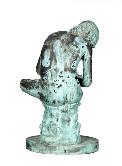 Italian Grand Tour Bronze Bust Of Spinario With Marble Pedestal