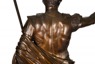 Italian Grand Tour Bronze Sculpture Augustus Prima Porta by Boschetti ca 1870