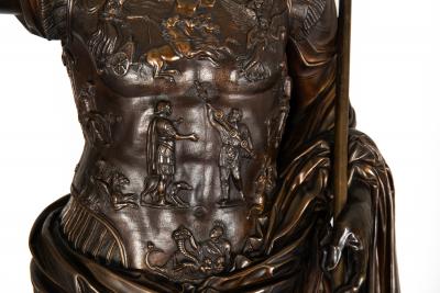 Italian Grand Tour Bronze Sculpture Augustus Prima Porta by Boschetti ca 1870