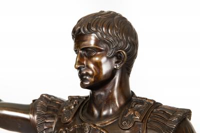Italian Grand Tour Bronze Sculpture Augustus Prima Porta by Boschetti ca 1870