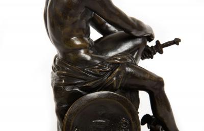 Italian Grand Tour Bronze Sculpture of Ludovisi Mars Ares after Antiquity