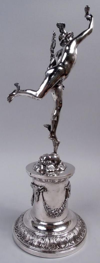 Italian Grand Tour Silver Giambologna Mercury Figure