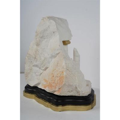 Italian Grand Tour Style Carved Marble Stone Ruins Sculpture