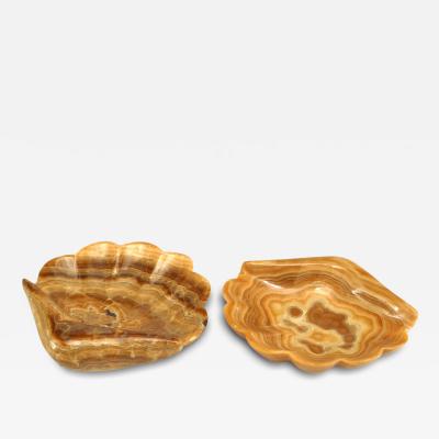 Italian Grotto Style Onyx Shell Ashtrays