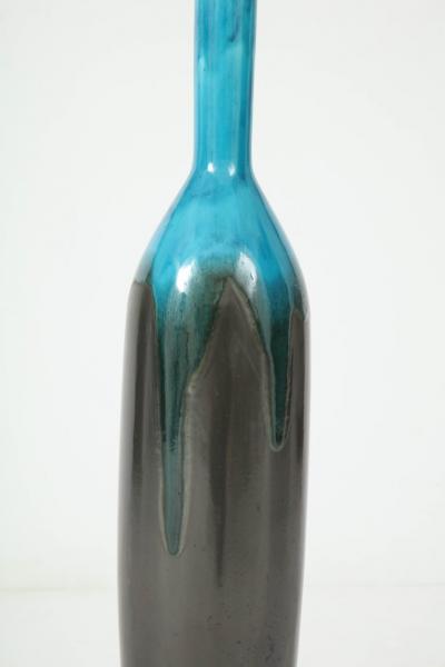 Italian Gunmetal Turquoise Ceramic Lamps