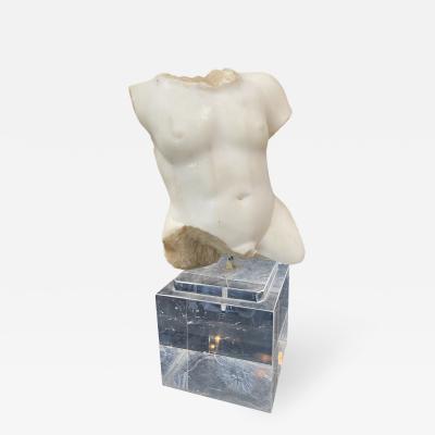 Italian Half Bust Woman Sculpture 1950s