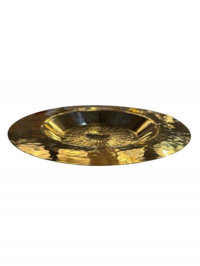 Italian Hammered Brass Centerpiece Bowl 1970s