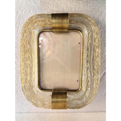 Italian Hand Made Picture Frame Gold Murano Glass