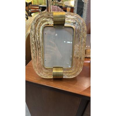 Italian Hand Made Picture Frame Gold Murano Glass