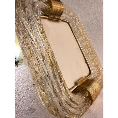 Italian Hand Made Picture Frame Gold Murano Glass