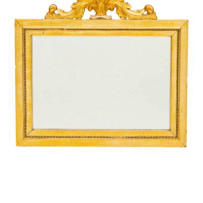 Italian Hand Painted Giltwood Frame Louis XVI Style Wall Mirror