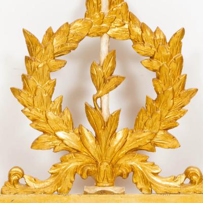 Italian Hand Painted Giltwood Frame Louis XVI Style Wall Mirror