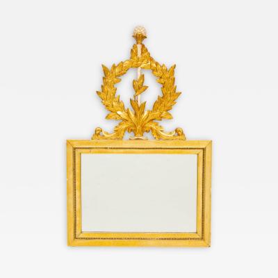 Italian Hand Painted Giltwood Frame Louis XVI Style Wall Mirror