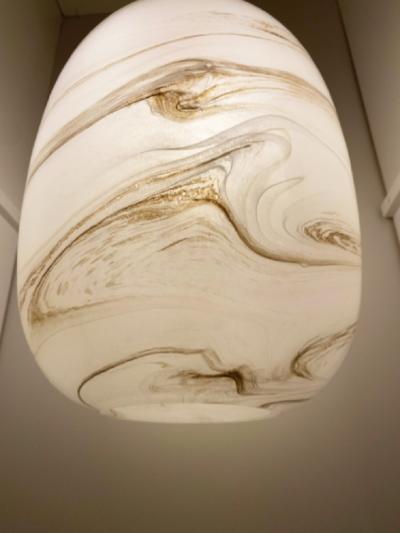 Italian Handblown Faux Alabaster Glass Pendant