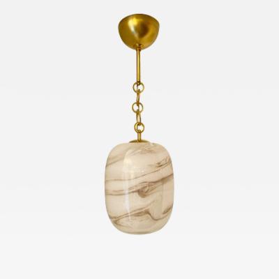 Italian Handblown Faux Alabaster Glass Pendant