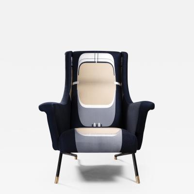 Italian Handcrafted Armchair 1950s