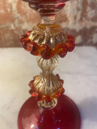 Italian Handcrafted Chalice in Blown Murano Glass 1970