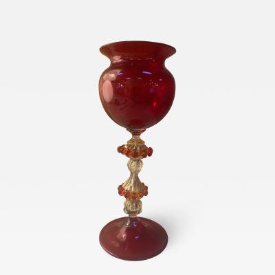 Italian Handcrafted Chalice in Blown Murano Glass 1970