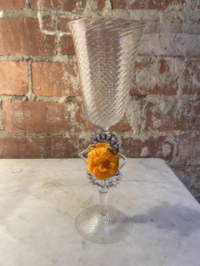 Italian Handcrafted Chalice in Blown Murano Glass 1970