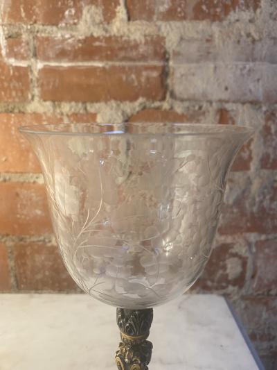 Italian Handcrafted Chalice in Blown Murano Glass and Lapis Lazuli 1970s