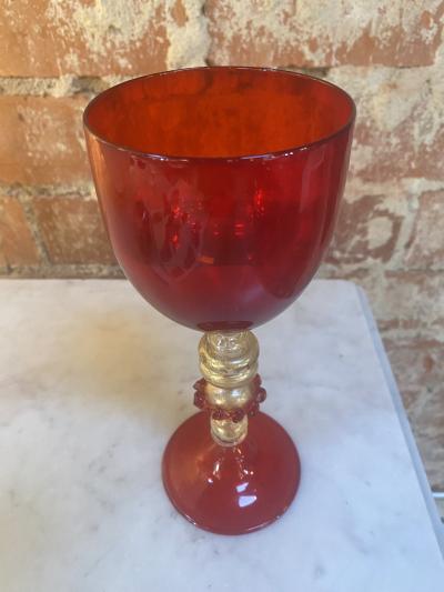 Italian Handcrafted Murano Red Glass 1970s