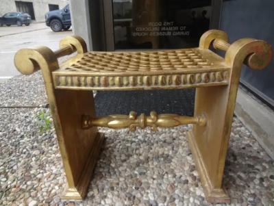 Italian Hollywood Regency Giltwood Bench