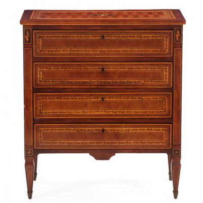 Italian Inlaid Four Drawer Commode C 1920