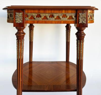 Italian Inlaid Side Tables with Bronze Mounts by Marconi Arte Pair