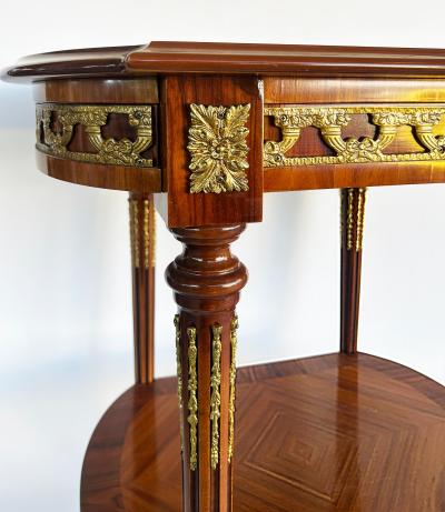Italian Inlaid Side Tables with Bronze Mounts by Marconi Arte Pair