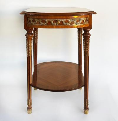 Italian Inlaid Side Tables with Bronze Mounts by Marconi Arte Pair