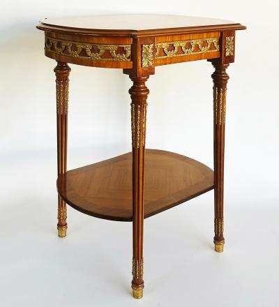 Italian Inlaid Side Tables with Bronze Mounts by Marconi Arte Pair