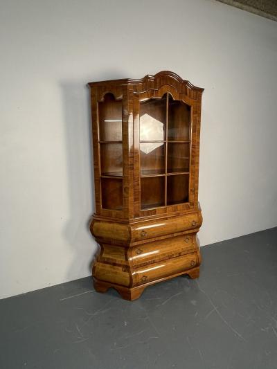 Italian Inlaid Venetian Burlwood Baroque Cabinet Bookcase Vitrine or Cupboard