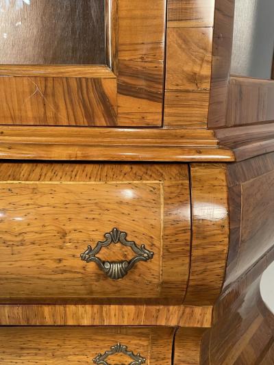 Italian Inlaid Venetian Burlwood Baroque Cabinet Bookcase Vitrine or Cupboard