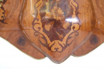 Italian Kingwood Marble Top Bombe Commode