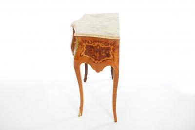 Italian Kingwood Marble Top Bombe Commode