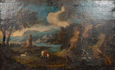 Italian Landscape Oil On Canvas