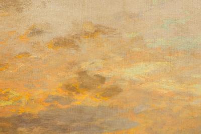 Italian Landscape Painting View of Roman Campagna Ruins by Hermann Corrodi