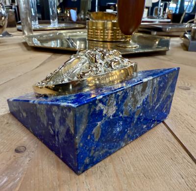 Italian Lapis Lazuli and Gilt Bronze Medusa Plaque Gioielleria Tarascio Rome