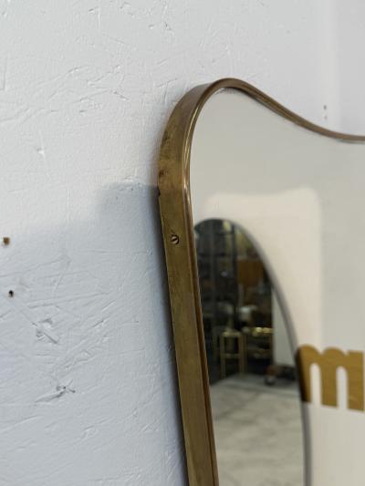 Italian Large Brass Framed Wall Mirror 1950s