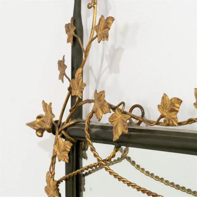 Italian Large Gilt Metal Floral Mirror