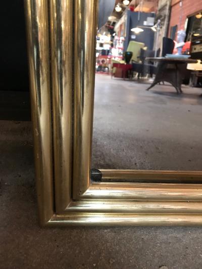 Italian Large Mid Century Mirror with Brass Surround