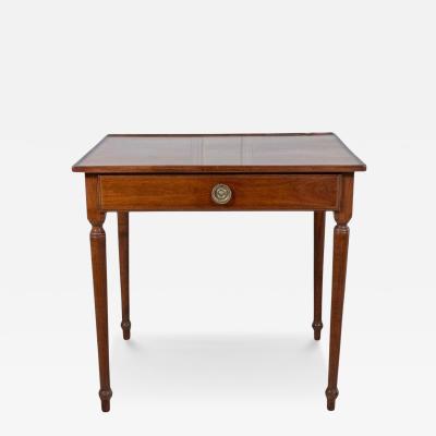 Italian Late 18th Century Neoclassical Walnut Desk with Fruitwood Marquetry