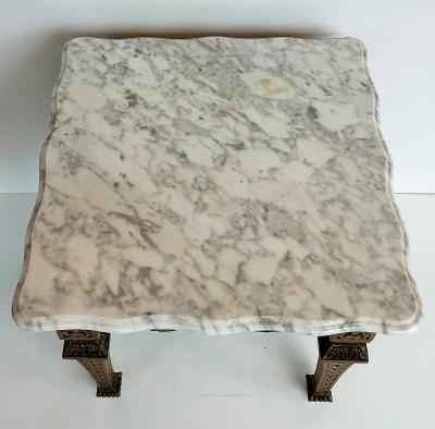 Italian Late 19th Early 20th Century Louis XVI Style Giltwood and Marble Table