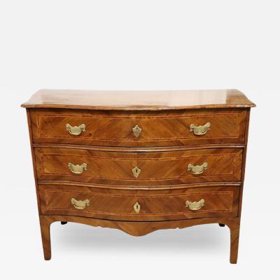Italian Louis XV Inlaid Wood Antique Chest of Drawers Restored